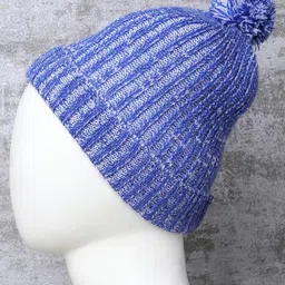 Little Angels Woollen Knit Textured Beanie Cap - Royal Blue - Circumference 35 Cm image 4