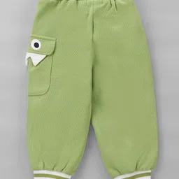 Mark & Mia Cotton Full Sleeves Winter Wear T-Shirt & Lounge Pant Set With Stripes & Tortoise Applique - Green image 5