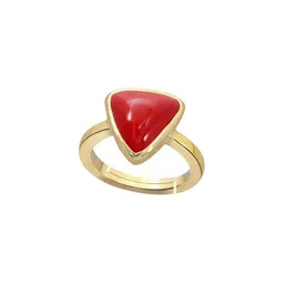 RAVIOUR LIFESTYLE Unisex Gold-Plated Adjustable Coral Finger Ring image 1