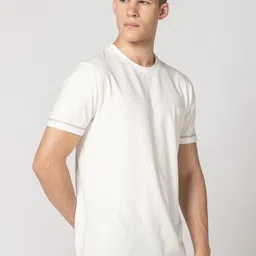 DAMENSCH Men Solid Round Neck T-shirt image 4