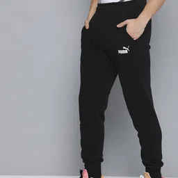Puma Men Black Essentials Logo Regular Fit Knitted Sustainable Sweat Pants-picture-29