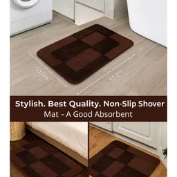 winner Brown Anti-Skid Checked Polypropylene Floor Mat image 3