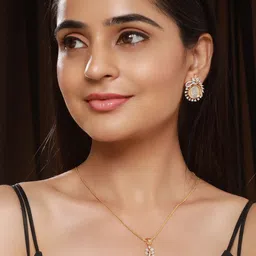 Saraf RS Jewellery American Dimond Studded Jewellery Set image 3