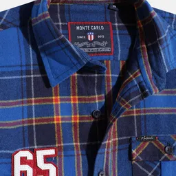 Monte Carlo Boys Tartan Checked Casual Smart Fit Shirt image 3