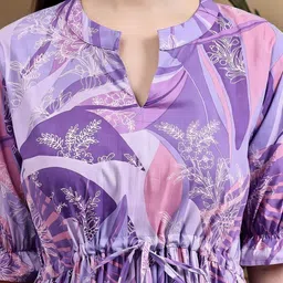 CORSICA Print Puff Sleeve Crepe A-Line Midi Dress image 2