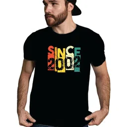 Tantra Since 2002 Typography Printed Cotton T-shirt-picture-24