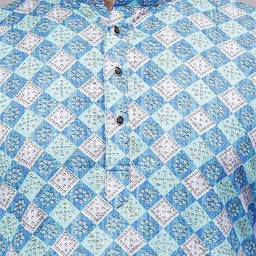 Floura Men Geometric Printed Indie Prints Kurta image 3
