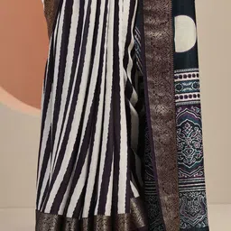 Libas Striped Zari Silk Blend Saree image 2
