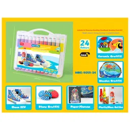 Azhari 24 Pcs Acrylic Paint Markers Set-image-15