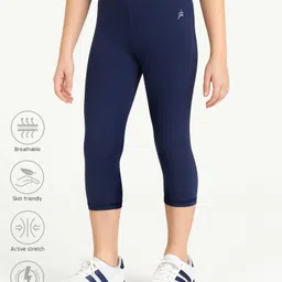 Pine Active Premium Knit Ultra Comfort Super Stretch Aero Soft Capri Leggings - Navy Blue image 1