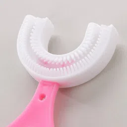 Joy Buzz U Shaped Silicone Toothbrush Head 360 - Pink image 2