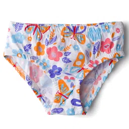 kookie kids india Kookie Kids Cotton Lycra Knit Panties with Stripes & Butterfly Print Pack of 3 - Purple & Blue image 2