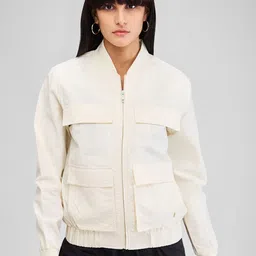 SPYKAR Women Bomber with Patchwork Jacket image 1