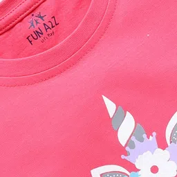 FUN A2Z Cotton Sinker Half Sleeves Follow Your Dreams Text Printed Top - Pink image 4