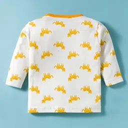 Kidi Wav Pack Of 3 Full Sleeves Teddy Bear & Cheetah Printed Tee - Multi Colour image 3