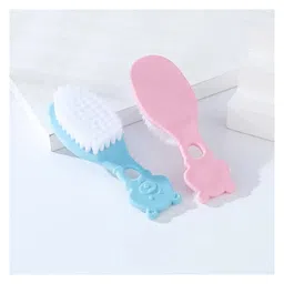 The Cheeky Kidzz Baby Comb And Brush Set With Soft Bristles And Rounded Tips Bear Print For Babies Sensitive Skin Hair Care (PINK) image 4