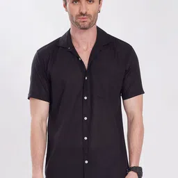 THE BEETEL HOUSE Men Comfort Slim Fit Solid Cuban Collar Linen Casual Shirt-picture-37