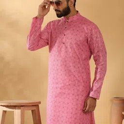 KRAFT INDIA Men Printed Mandarin Collar Long Sleeves Kurta-picture-31