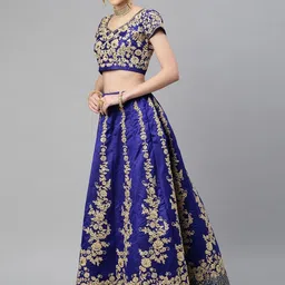 Zeel Clothing Embroidered Sequinned Semi-Stitched Lehenga & Unstitched Choli With Dupatta image 2