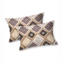 Homez Sparrow Multicoloured & Brown Ethnic Motifs 210 TC Queen Bedsheet with 2 Pillow Covers image 3