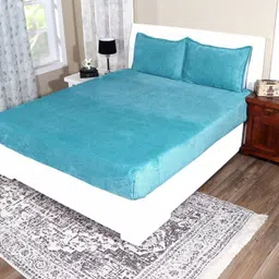 RD TREND Blue Striped 300 TC King Bedsheet with 2 Pillow Covers-picture-31