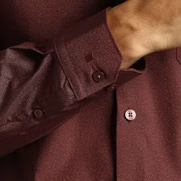 Louis Philippe Men Slim Fit Micro Ditsy Printed Spread Collar Formal Shirt image 2