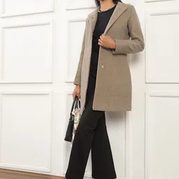 Globus Women Mock Collar Regular Fit Long Sleeves Overcoat image 4