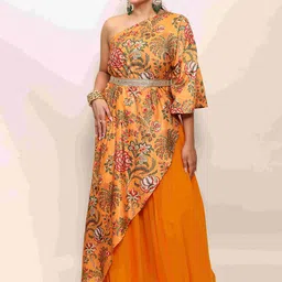 shades of sabi Shades of Sab One ShoulderFloral Printed Top With Skirts Co-Ords-picture-50