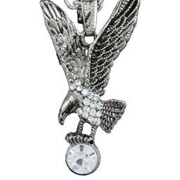 missmister Silver plated Antique finish White CZ flying eagle chain pendant locket-picture-15