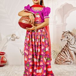 VASTRAMAY Girls Embroidered Ready to Wear Lehenga & Blouse With Dupatta-picture-19