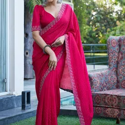 GHAN SALS Beads and Stones Embellished Zari Baluchari Saree-picture-35