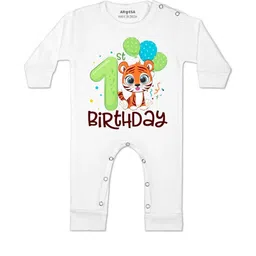 Arvesa Kids-Unisex White Cotton Rompers-picture-44