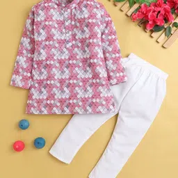 Sangria Boys Mandarin Collar Straight Kurta & Pyjamas Set-picture-23