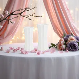 LASAKI Vanya 2Pcs White Textured Ceramic Flower Vases image 3