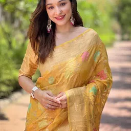 ELITE WEAVES Floral Woven Design Zari Banarasi Saree-picture-19