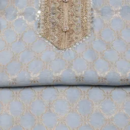 Meena Bazaar Embroidered Art Silk Unstitched Dress Material image 3