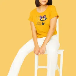 Mast & Harbour Women Graphic Printed Round Neck T-shirt image 3