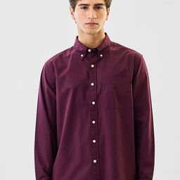 Snitch Men Relaxed Fit Solid Button-Down Collar Cotton Casual Shirt-picture-19