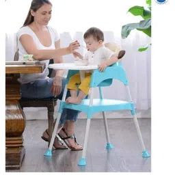 Babyhug 3 in 1 Play & Grow High Chair With 5 Point Safety Harness And Anti-Slip Base - Green image 2