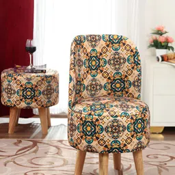 NACIA Green & Beige Printed Chair Pouffes Ottoman-picture-12