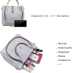 DANIEL CLARK Checked PU Structured Handheld Bag with Tasselled image 3