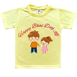 Cute Pals Kids-Unisex Yellow Cotton Graphic Printed Tshirts-picture-56