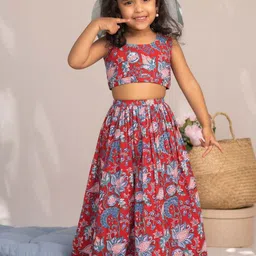 BAESD Girls Printed Foil Print Ready to Wear Lehenga &-picture-51
