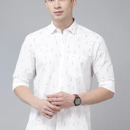 ColorPlus Tailored Fit Printed Pure Cotton Casual Shirt-image-53