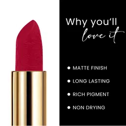 Seven Seas HD Intense Matte Long Lasting Lipstick - 3.5 g - Guardsman Red 614 image 3