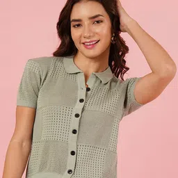 DressBerry Womens Knitted Cotton Shirt Style Top-picture-27