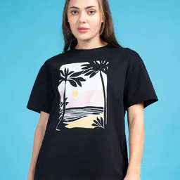 Mast & Harbour Women Printed Tropical Pockets T-shirt-picture-13