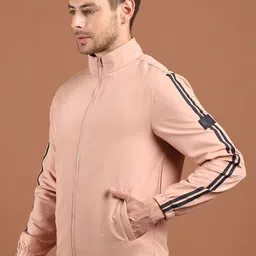 HOUSE OF VEDAS Men Stand Collar Solid Windcheater Sporty Jacket image 5