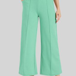 CORSICA Women Relaxed Straight Leg Flared High-Rise Easy Wash Pleated Trousers-picture-9