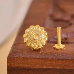 Abhooshan 925 Sterling Silver Gold Plated Stud Nosepin-image-32